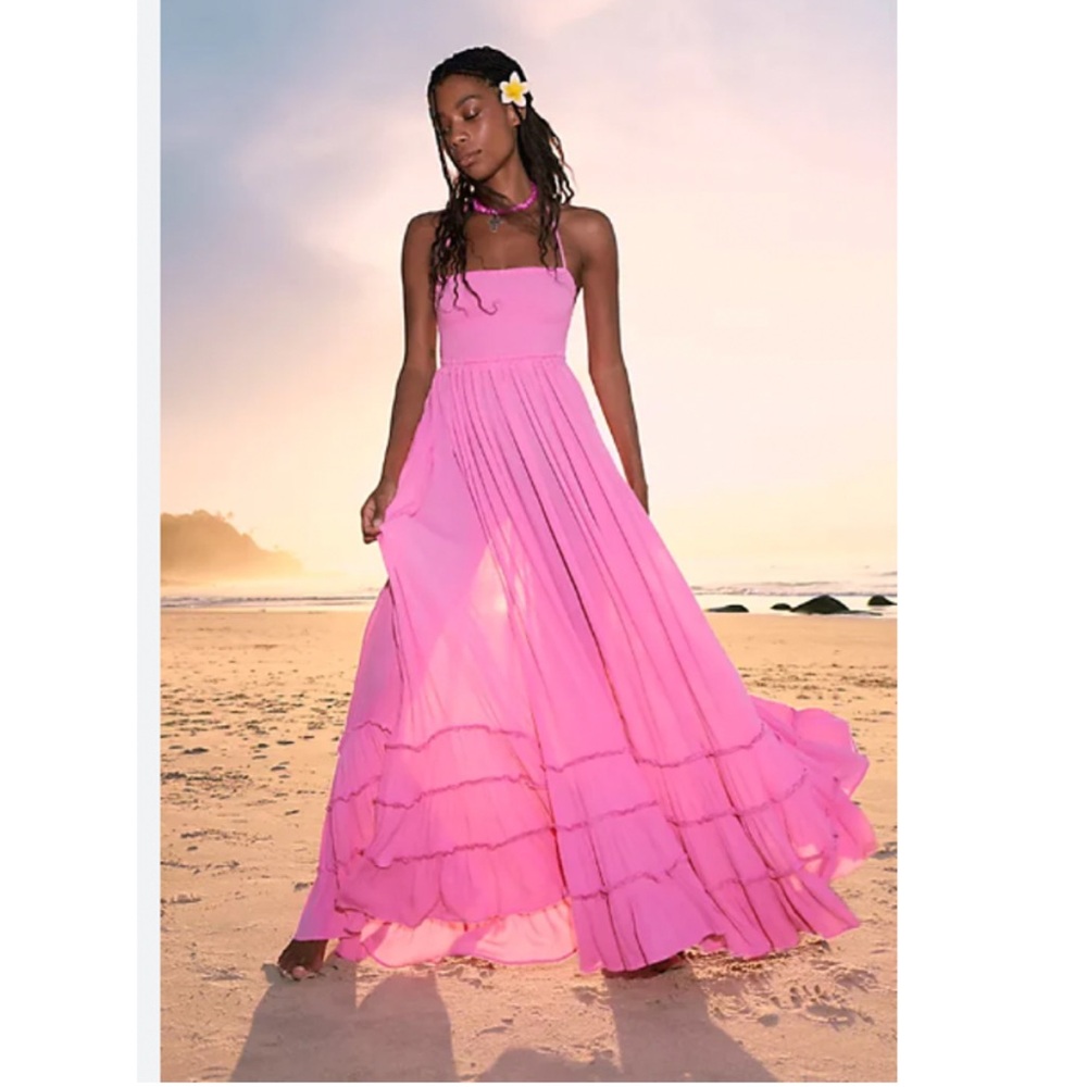 Free People Extratropical Maxi Dress In Candy Coated Pink Size Small